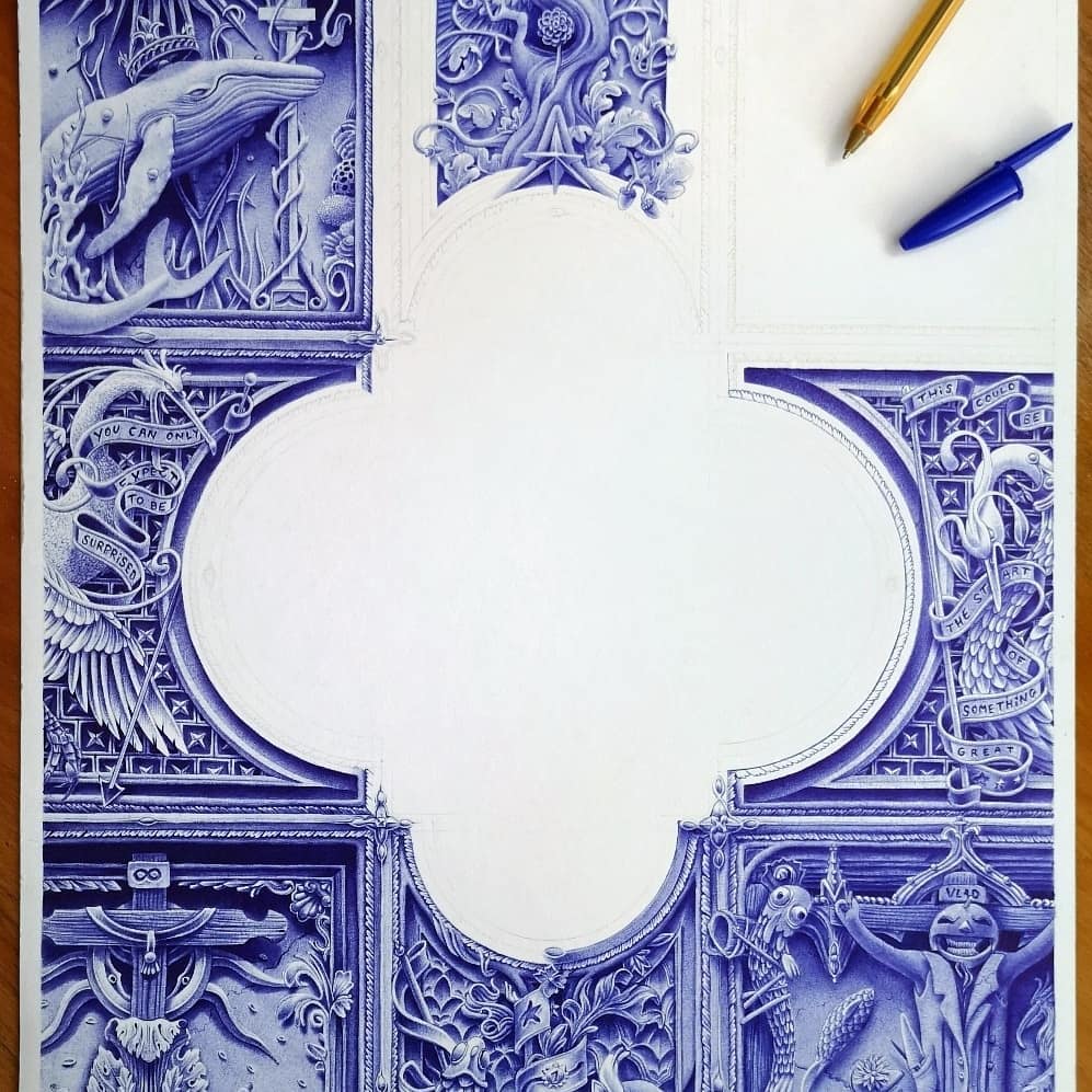 Beautifully Intricate Ballpoint Pen Illustrations By French Artist ...